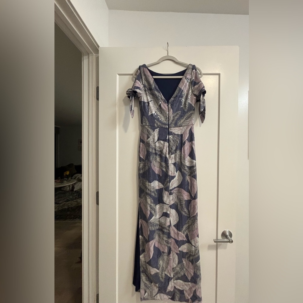 JS Collections Leaf Pattern gown - Picture 8 of 9
